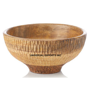 Bol à chocolat en bois martelé fini naturel Bol de service fait main de qualité supérieure Classique Élégant Nouveau bol à chocolat en bois - Product Image 1