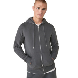 Sweat à capuche pour hommes nouvelle mode couleur unie sweat-shirt zippé à séchage rapide confortable et élégant pour la marfa internationale - Product Image 1