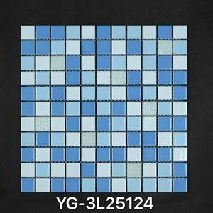 25X25mm <span class=keywords><strong>Kasaro</strong></span> Diseño tradicional Parquet Piscina Azulejos de mosaico de vidrio para decoraciones de villas y piscinas - Product Image 3