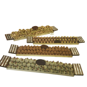 Vaisselle de mariage plateau de restauration plateau à chocolat en métal doré de la plus haute qualité bonbons modernes porte-dessert plateau à chocolat meilleur prix - Product Image 4