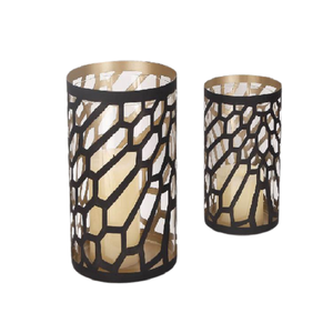 Haute qualité fer noir couleur bougie chauffe-plat ensemble de 2 tailles différentes forme Logo personnalisé à la main mariage décor à la maison - Product Image 3