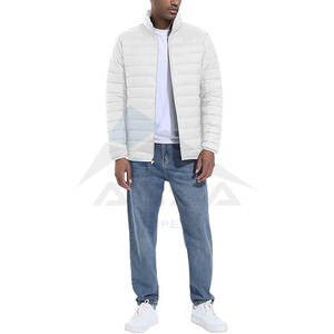 Chaqueta acolchada ligera y transpirable para hombre, abrigo de invierno repelente al agua a prueba de viento aislado, cuello levantado, 2 bolsillos laterales - Product Image 3