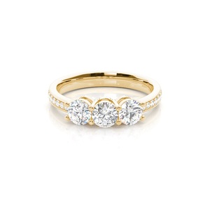 ด้วยการสัมผัสของงานศิลปะ0.90น้ำหนักกะรัตหินสามก้อนเจียระไนแบบกลมสวยงามเพชรสำหรับงานแต่งงานของเจ้าสาว - Product Image 1