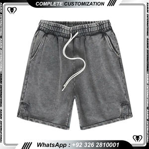 กางเกงขาสั้นชายลำลองเอวกลาง สั่งทำโลโก้ได้ แห้งเร็ว ระบายอากาศดี สไตล์วินเทจ ล้างสีแบบแอซิด บริการ OEM - Product Image 3