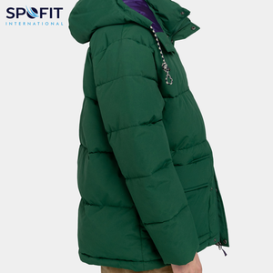 Custom Unisex Cotton Puff Jacket Stand Collar Winter Bubble <b>Padded</b> <b>Coat</b> Front <b>Waterproof</b> Windproof Hooded Outdoor Designer - Product Image 4