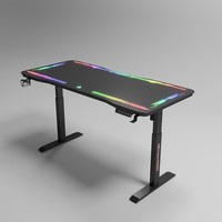 Grand ensemble de bureau et chaises de jeu de course RVB léger et personnalisé table de jeu de bureau durable avec LED en vente