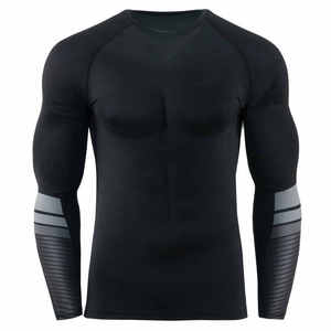 Customized Men's Rash Guard Long Sleeve Polyester/Nylon Material Digital <b>Print</b> Your Own Design Custom Logo for Gym Fitness Wear - Product Image 4
