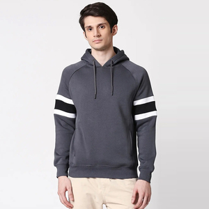 Sweat à capuche surdimensionné en coton éponge de haute qualité Streetwear épais polaire goutte épaule uni sweats à capuche mélangés en coton vierge pour hommes - Product Image 1