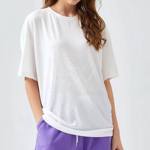 T-shirt 100% coton de couleur unie sur mesure pour hommes Streetwear T-shirts unisexes imprimés à coupe ample - Product Image 3