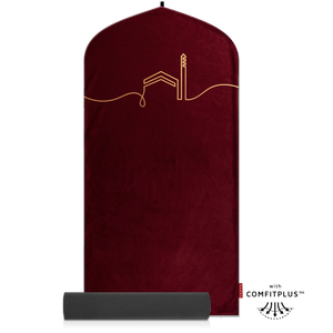 Tapete de oración para interiores de poliéster certificado TAKVA EasiClean, de color sólido, lavable a máquina, 60x120cm, con colección Kaaba - Product Image 6