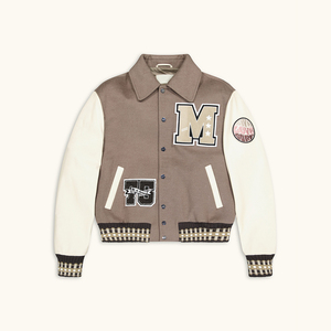 Veste universitaire d'hiver imperméable de qualité supérieure, design personnalisé, coupe slim, col montant, tissu en laine peignée, option de logo sur le devant, personnalisable - Product Image 6