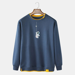 Sweat-shirts pour hommes 100% polyester en tissu éponge, motif uni, logo personnalisé, coupe et couture sur mesure, prix d'usine compétitif - Product Image 2