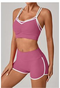 Ensemble de yoga sexy pour femmes en gros personnalisé, soutien-gorge de sport et short de sport, parfait pour la course à pied et l'entraînement physique - Product Image 2