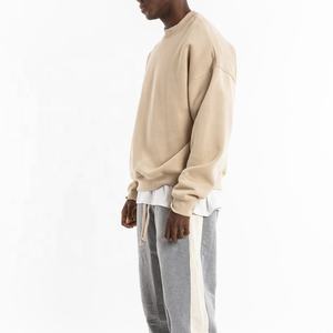 Sudadera con capucha de cuello redondo de algodón de rizo francés para hombre, ropa de hombre Unisex, sudadera de cuello redondo de manga larga de gran tamaño - Product Image 4