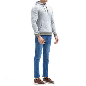 Basics Mélange de coton Sweat à capuche brodé avec logo personnalisé Sweats à capuche design Impression en coton Sweats à capuche vierges pour hommes - Product Image 3