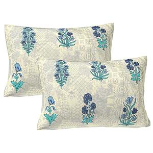 Juego de Sábanas Super King de 3 Piezas, 240 Hilos, 100% Algodón, Color Azul Cielo con Diseño Floral, Incluye 2 Fundas de Almohada (SHKV1076) - Product Image 3