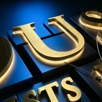 Fabricant de lettres en acier inoxydable 3D personnalisées avec rétroéclairage LED et logo en acrylique