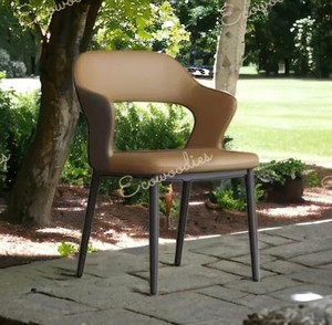 Chaise de café confortable en bois massif avec coussin en tissu bouclé pour salle à manger, café, hôtel, salon - Product Image 2