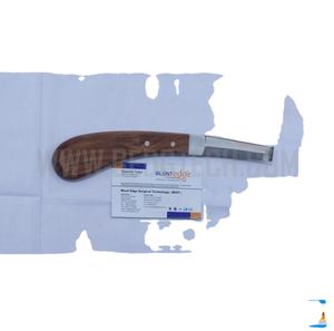 Couteau à sabots à double tranchant en acier inoxydable avec manche en bois, technologie chirurgicale à bord arrondi, instrument vétérinaire - Product Image 5