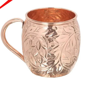 Mug en cuivre gaufré élégant 2026 avec finition polie brillante pour hôtels - Product Image 4