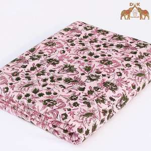 Latest Collection of Floral Indian Fabric Hand Block Print Pure Cotton Soft & Cozy Fabric for <b>Women</b> Garments - Product Image 3