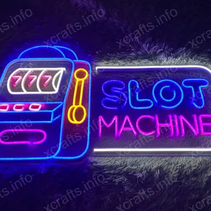 Bringen Sie die Aufregung eines Casinos auf Ihren Platz mit dem Slot Machine Neon Sign - LED Neon Sign mit Flex Neon
