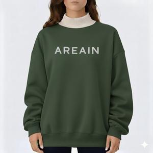 OEM Custom Logo Comfortable Blank French Terry Oversized Cotton <b>Women</b> Color Mock Neck Sweatshirt with Mockneck - Product Image 1