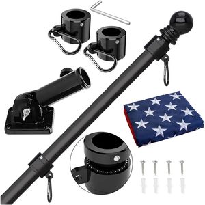 USA TOP FLAGSINC Support de drapeau portable de 6 pieds pour drapeau américain 3x5, kit anti-emmêlement pour panneaux de jardin/gazon, pour utilisation extérieure sur porche et maison - Product Image 6