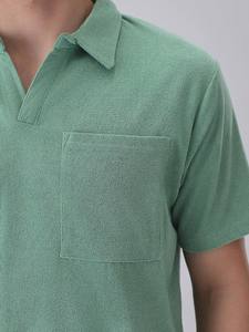 Ensemble d'été en coton pour homme, ensemble deux pièces gaufré, survêtement, vêtements d'extérieur, t-shirt respirant à manches courtes et shorts pour homme - Product Image 5