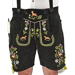 Lederhosen en cuir suédé véritable pour hommes, style bavarois, pour l'Oktoberfest, personnalisables, décontractés, unis, OEM, séchage rapide, MESS SPORTS - Product Image 1