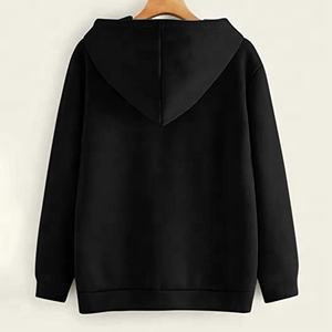 Sudadera con capucha informal de gran tamaño para mujer, manga larga, hombros caídos, estampado de lana, Tops de marca personalizada con capucha frontal - Product Image 3