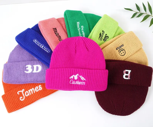 หมวกบีนนี่ดีไซน์เนอร์คุณภาพสูง พิมพ์ลายโลโก้แบบเต็มด้วยเทคนิคซับลิเมชั่น แฟชั่นสตรีทแวร์ หมวกไหมพรมสำหรับฤดูหนาว - Product Image 2