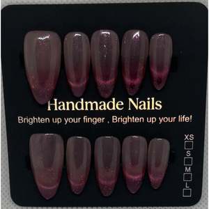 Unghie artificiali di media lunghezza Wine Me - Product Image 1
