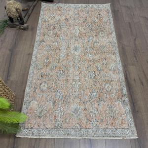 Alfombra Turca Vintage, Alfombra Decorativa de 3x5.5 pies (91x168 cm), Alfombra de Lana Marrón Abstracta - Product Image 1