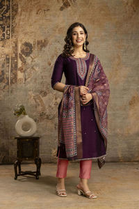 Juego de tela tejida de algodón suave para bodas festivas, pantalón Kurti lavable y Dupatta de nuestra nueva colección con cintura natural - Product Image 5