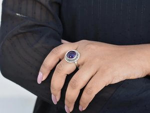 Stackable Handmade Round Amethyst Ring 925 Sterling Silver Factory Wholesale Bulk Natural Gemstone Jewelry - Product Image 2