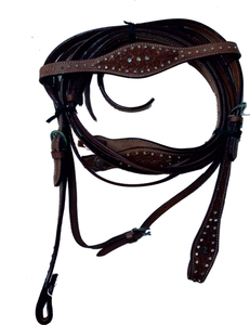 Portable Western Head Stall Qualité DD Cuir Outillage À La Main Sculpture Cristal Décoration Durable avec Rênes - Product Image 2
