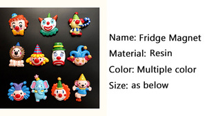 3d Circus Koelkast Magneet Mini Schattige Funshaped Sterke Magneten Voor Kantoor Kalender Koelkast Magnetische Ambachten Kleurrijk - Product Image 3