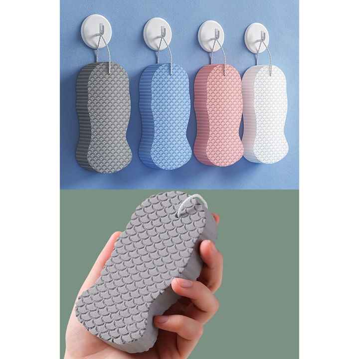 Ultra Soft 3D Dimensional Surface Intense Foam Booster Sensitive Skin Shower Sponge Washcloth Body Scrubber Cleansing