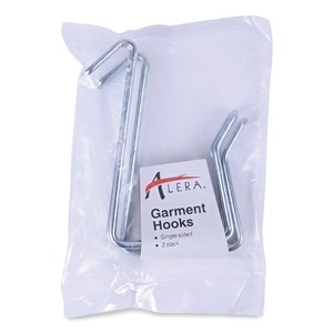 Alera ALECH1SR Single-Sided Stainless Steel Partition Garment <b>Hook</b> <b>Over</b>-the-<b>Door</b>/Panel Mount 1.5-2.5 Panel Systems Silver Finish - Product Image 6