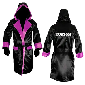 Best Selling 100% Polyester Boxing Robe With Hood <b>White</b> <b>Belts</b> Boxing Gown With Custom Logo and Size for <b>Men</b> and Women - Product Image 3