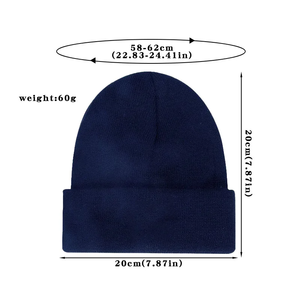 Puff Printed High Quality Customized Winter Knitted Beanies Unisex Beanies - Product Image 1