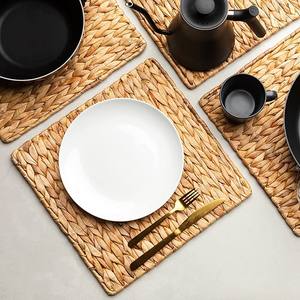 Natural black water hyacinth plate charger eco-friendly handweave <b>placemats</b> wholesale <b>placemat</b> - Product Image 5