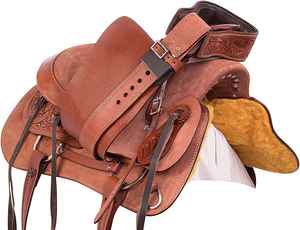 Silla de montar western de cuero de vaca 2023, duradera, ecológica y cómoda para el jinete y el caballo, silla de montar inglesa segura, India - Product Image 2