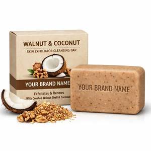 Exfoliante Corporal de Nuez y Coco de Marca Blanca, Barra Limpiadora OEM a Granel, Jabón de Limpieza Profunda para Suministro al por Mayor - Product Image 1