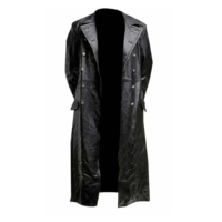 Trench Coat dernier tendance de qualité supérieure avec design personnalisé Trench Coat en cuir pour homme Manteau long à manches longues Veste en cuir pour homme