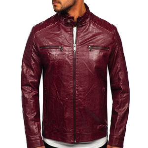 Blouson de motocyclette Baseball Letterman pour homme Blouson Bomber en cuir PU brodé sur mesure Varsiti Nouveau blouson en cuir - Product Image 4