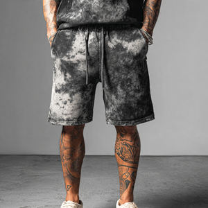 Pantalones Cortos Deportivos de Felpa para Hombre, Estilo Vintage, Lavado Ácido, para Entrenamiento - Product Image 4
