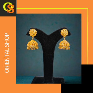 ชุดต่างหูพร้อม22CT ชุบทอง Jhumka เครื่องประดับสำหรับผู้หญิงชุดต่างหูออกแบบมาใหม่ - Product Image 2