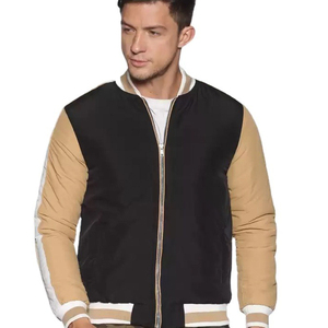 Chaqueta bomber de béisbol de manga larga para hombre personalizada al por mayor, los últimos diseños con letras lisas en blanco para la temporada de invierno - Product Image 1